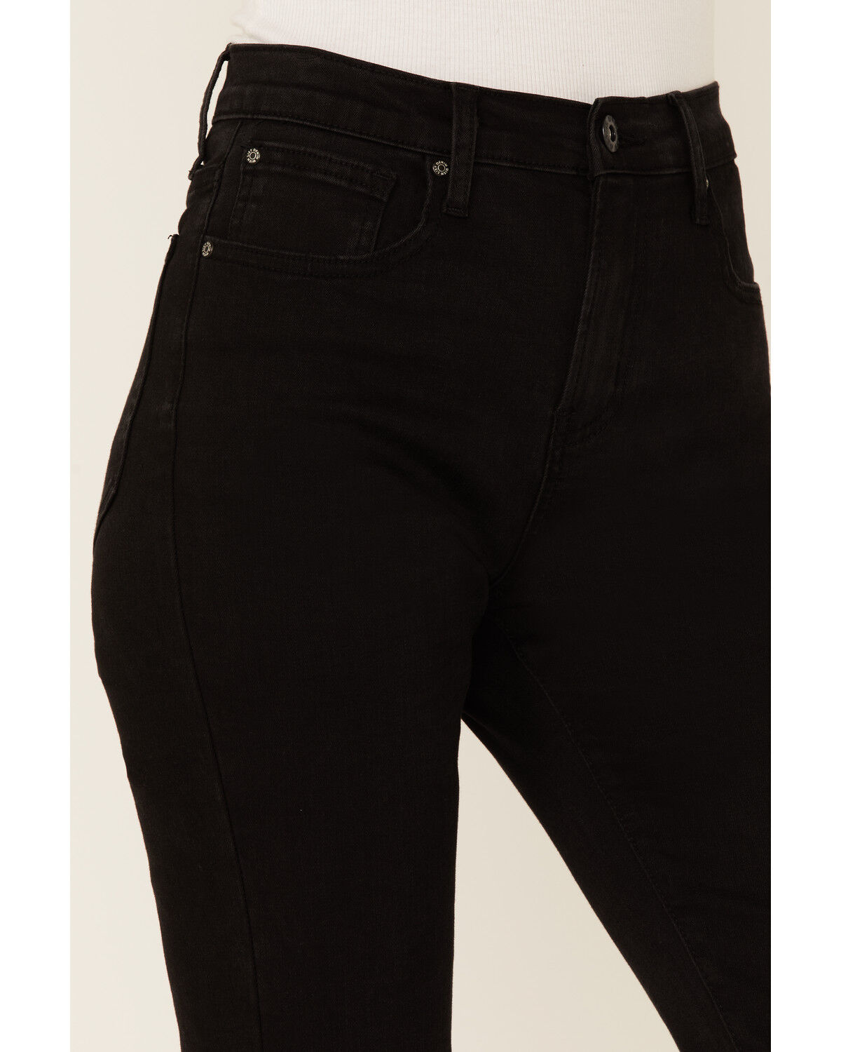 Image #2 - Wishlist Women's Black Crop Kick Flare Leg Jeans, Black, hi-res