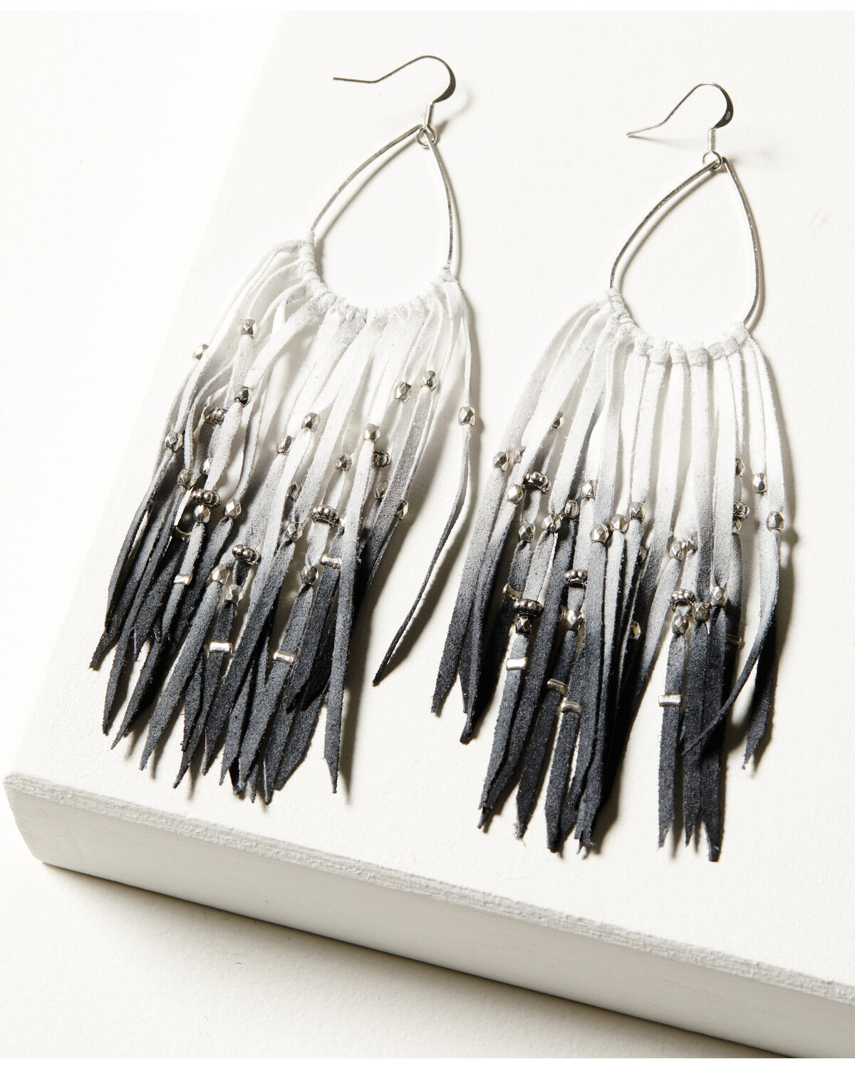 Image #1 - Idyllwind Women's Leather Ombre Studded Rolynn Earrings, Black, hi-res