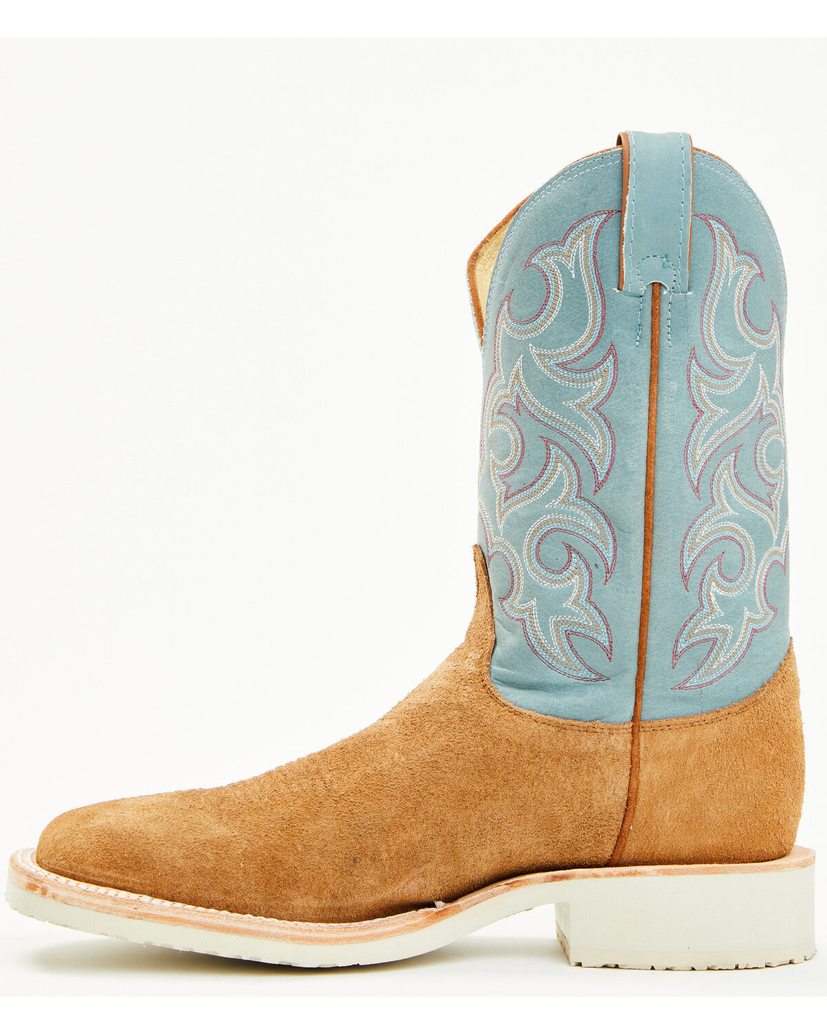 Image #3 - Justin Men's Alamo Roughout Western Boots - Broad Square Toe, Tan, hi-res