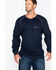 Cinch WRX Men's FR Cotton Long Sleeve Raglan Henley Work Shirt , Navy, hi-res