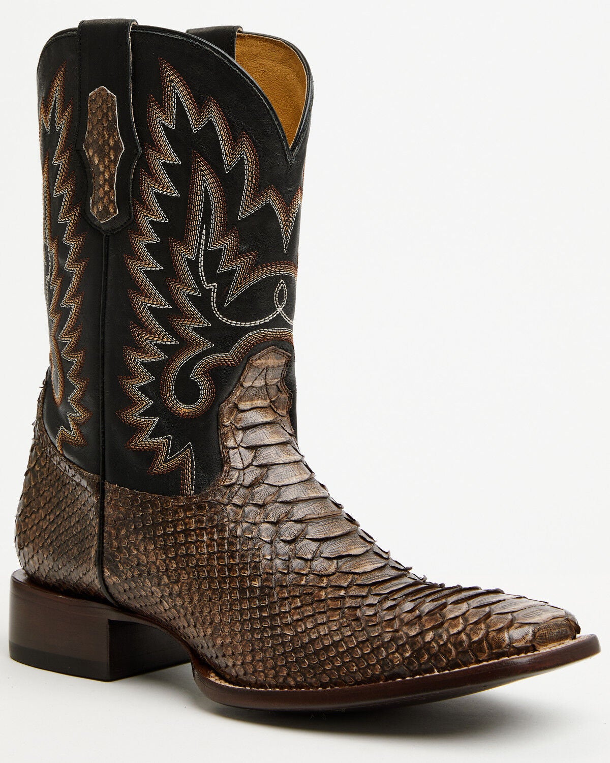 Image #1 - Cody James Men's Slyde Exotic Python Western Boots - Broad Square Toe, Brown, hi-res