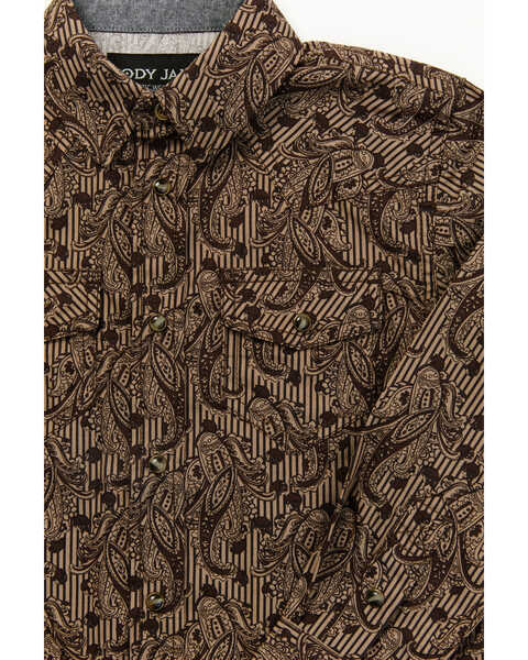 Image #2 - Cody James Toddler Boys' Paisley Print Long Sleeve Snap Shirt, Brown, hi-res