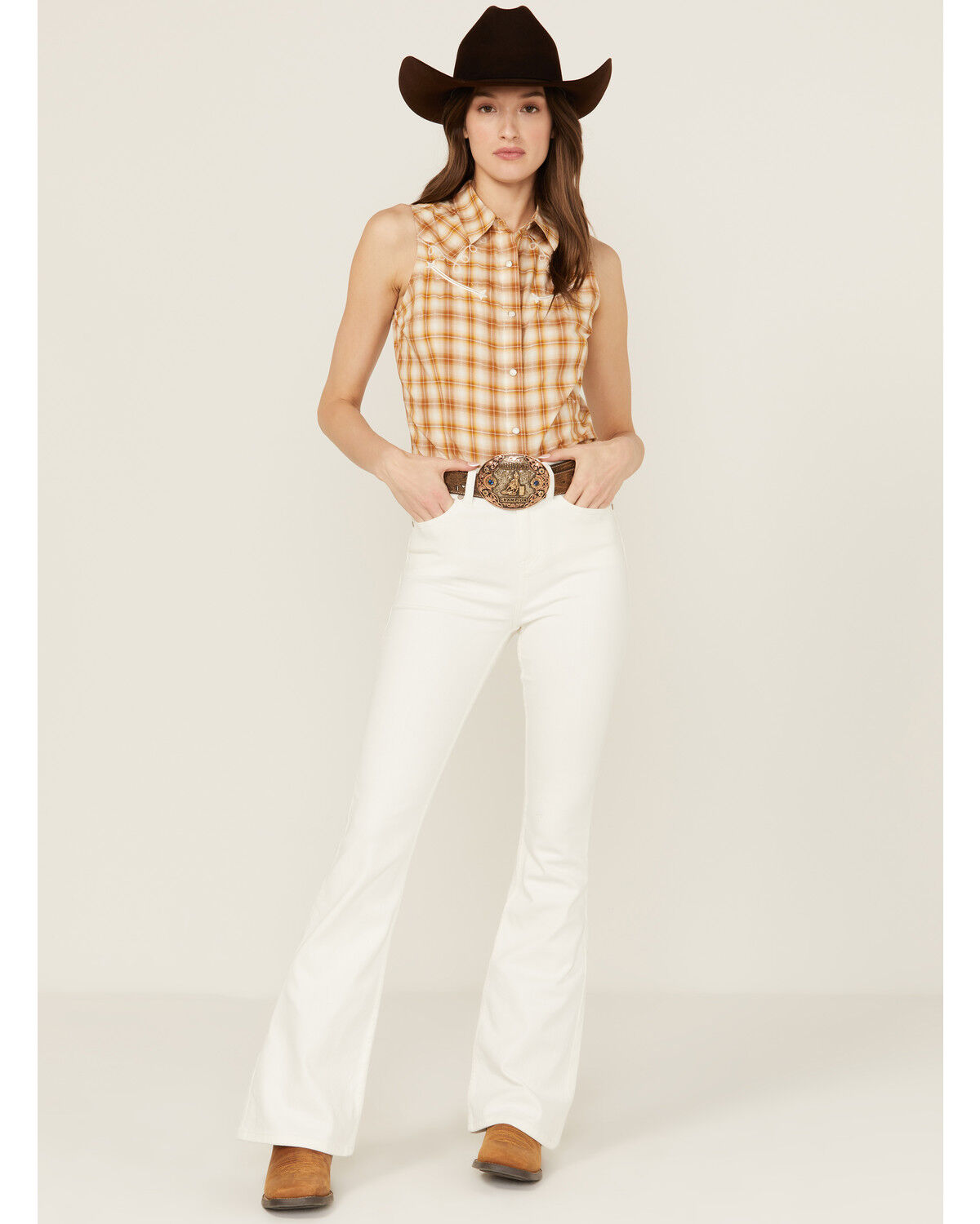 Image #1 - Shyanne Women's Super High Rise Flare Stretch Denim Jeans, Natural, hi-res