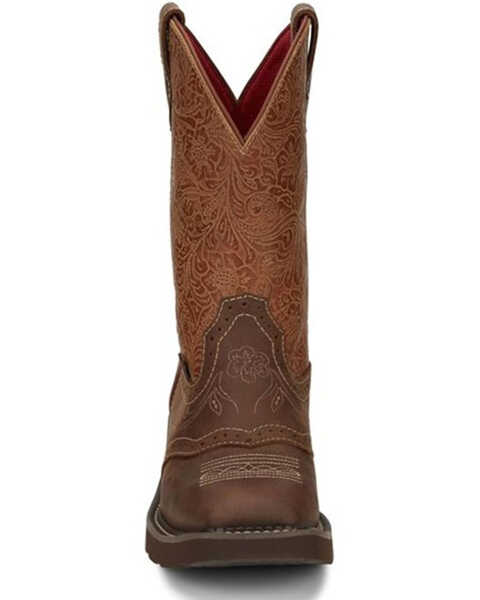 Image #4 - Justin Women's Starlina Western Boots - Broad Square Toe, Brown, hi-res