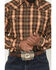 Image #3 - Wrangler Retro Men's Premium Plaid Print Long Sleeve Snap Western Shirt, Brown, hi-res