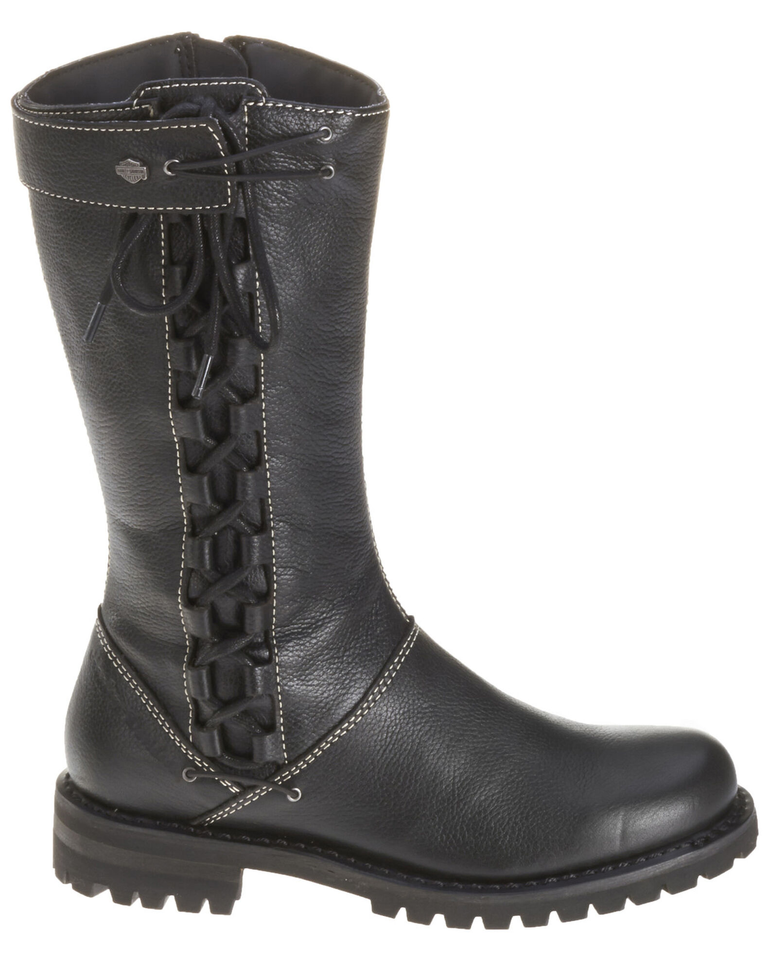 Image #2 - Harley Davidson Women's Melia Moto Boots - Round Toe, Black, hi-res