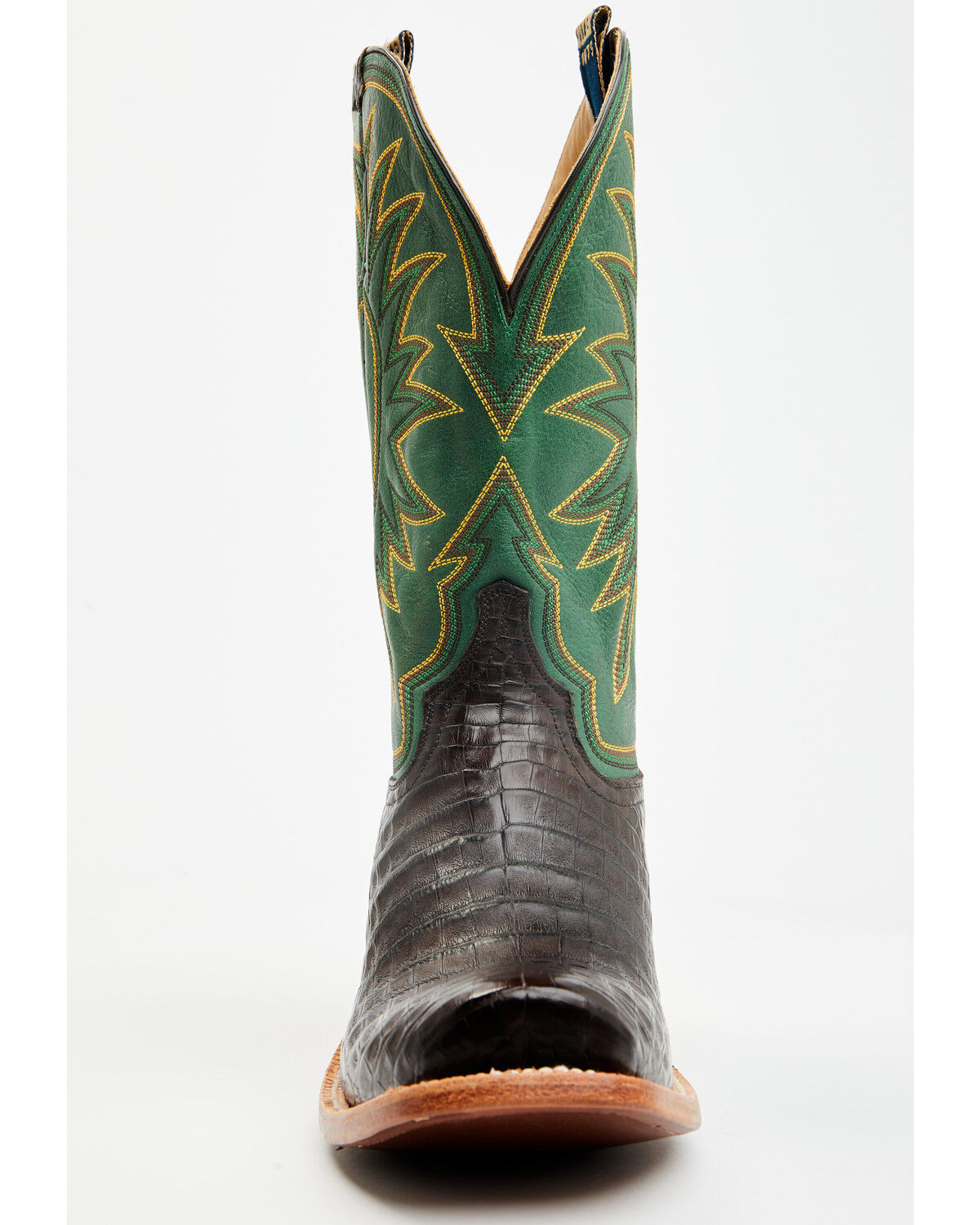 Image #4 - Hyer Men's Spearville Exotic Caiman Western Boots - Square Toe, Black, hi-res