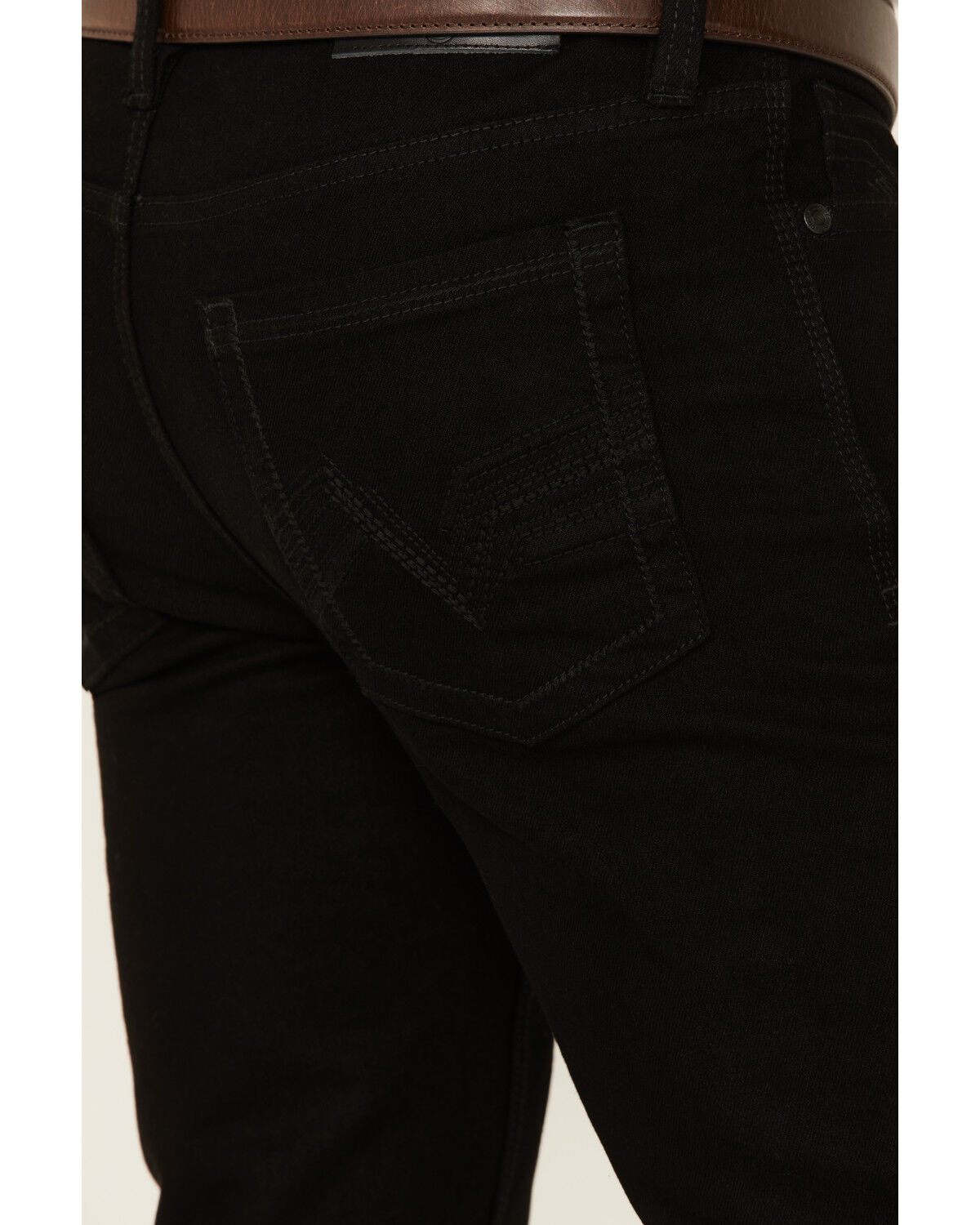 Image #4 - Cody James Men's Fresian Dark Wash Stretch Tapered Slim Straight Jeans, Black, hi-res