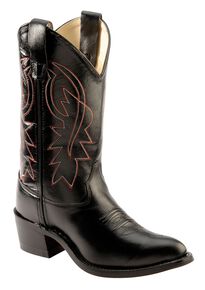 Old West Youth Boys' Corona Cowboy Boots - Pointed Toe, Black, hi-res