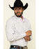 Image #3 - Resistol Men's White Palmetto Floral Print Long Sleeve Western Shirt , White, hi-res