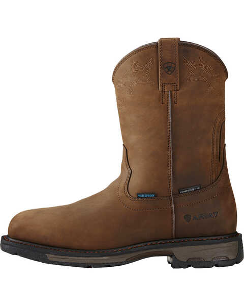 Image #2 - Ariat Men's WorkHog® Waterproof Work Boots - Composite Toe , Brown, hi-res