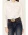 Image #3 - RANK 45® Women's Textured Long Sleeve Pearl Snap Western Riding Shirt, White, hi-res