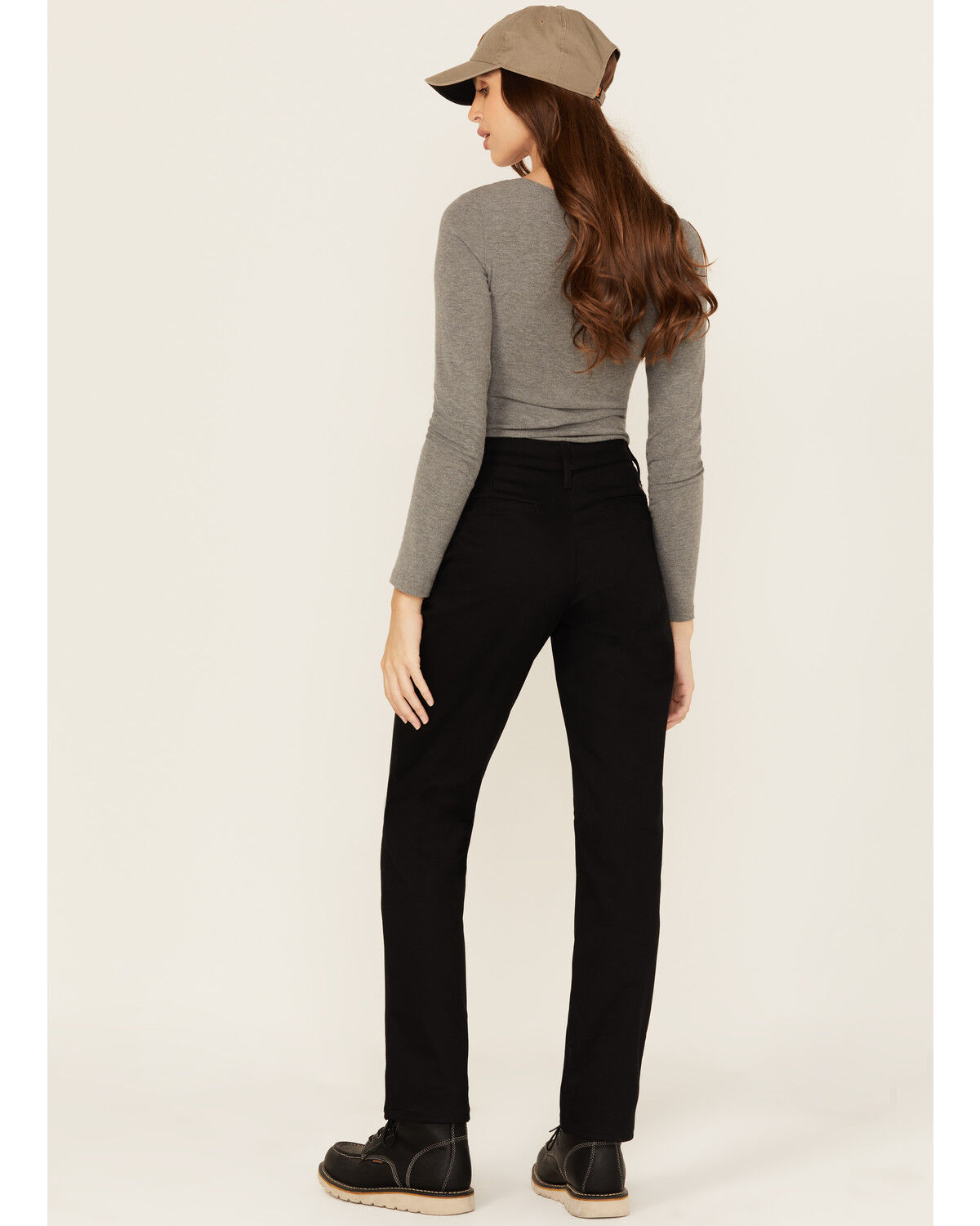 Image #3 - Dickies Women's Mid Rise Straight Stretch Twill Work Pants, Black, hi-res