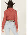 Image #4 - Panhandle Women's Paisley Print Long Sleeve Snap Western Shirt, Red, hi-res