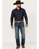 Image #1 - Cinch Men's Grant Dark Stonewash Performance Stretch Relaxed Boot Denim Jeans, Indigo, hi-res