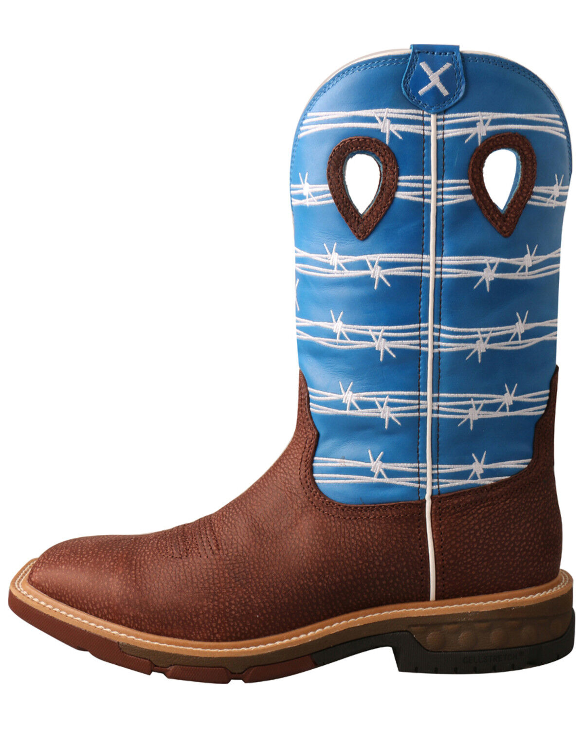 Image #3 - Twisted X Men's CellStretch Western Work Boots - Alloy Toe, Burgundy, hi-res