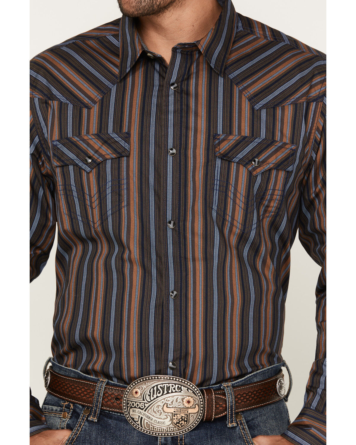 Image #3 - Cody James Men's Finals Day Striped Long Sleeve Western Snap Shirt - Big, , hi-res