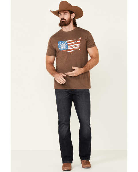 Image #2 - Moonshine Spirit Men's 120 Proof USA Graphic Short Sleeve T-Shirt , Distressed Brown, hi-res