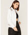 Image #1 - Sidran Women's Studded Moto Leather Jacket, White, hi-res