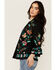 Image #2 - Johnny Was Women's Embroidered Cropped Kimono, Black, hi-res