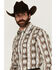 Image #2 - Wrangler Men's Checotah Southwestern Print Long Sleeve Snap Western Shirt, Brown, hi-res