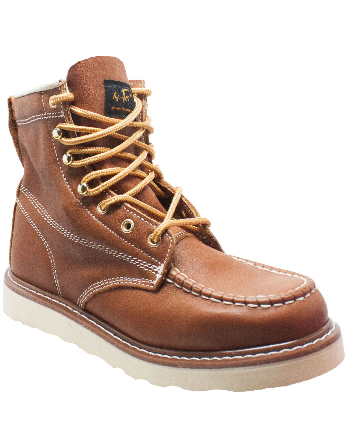 Image #1 - Ad Tec Men's Brown Lace-Up Moc Work Boots - Soft Toe, Brown, hi-res