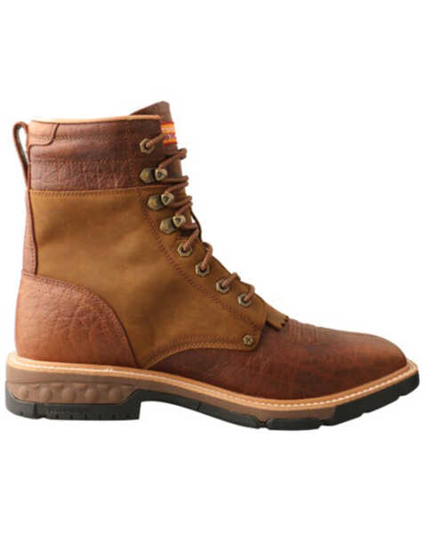 Image #2 - Twisted X Men's Cellstretch 8" Lacer Waterproof Leather Work Boots - Broad Square Toe , Brown, hi-res