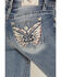 Image #2 - Miss Me Women's Medium Wash Mid Rise Americana Pocket Bootcut Stretch Denim Jeans, Medium Wash, hi-res