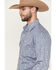 Image #2 - Ely Walker Men's Paisley Print Long Sleeve Pearl Snap Western Shirt, Navy, hi-res