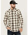 Image #1 - Moonshine Spirit Men's Crescendo Plaid Print Long Sleeve Snap Western Shirt, White, hi-res