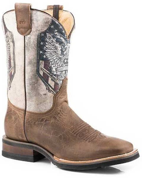 Roper Men's 2nd Amendment Western Boots - Broad Square Toe, Brown, hi-res