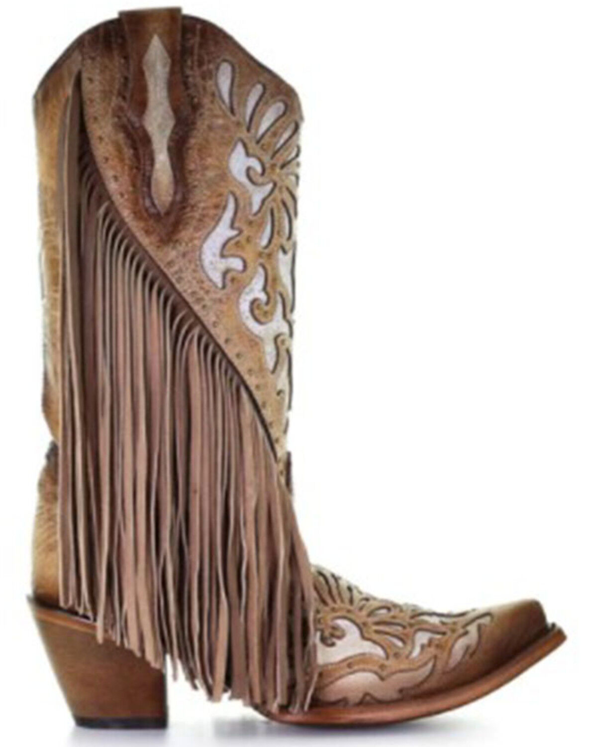 Image #2 - Corral Women's Embroidery & Studs Western Boots - Snip Toe, Tan, hi-res