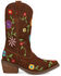 Image #2 - Dingo Girls' Flower Power Western Boots - Snip Toe, Brown, hi-res