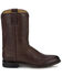 Image #2 - Justin Men's 10" Ted Roper Western Boots - Round Toe, Dark Brown, hi-res