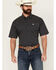 Image #1 - Cinch Men's Boot Barn Exclusive Geo Print Short Sleeve Button-Down Western Shirt, Navy, hi-res