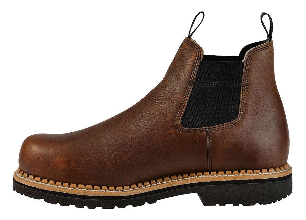 Georgia Boot Romeo Waterproof Slip-On Work Shoes - Steel Toe, Brown, hi-res