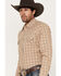 Image #2 - Blue Ranchwear Men's Twill Plaid Print Long Sleeve Western Snap Shirt, Medium Yellow, hi-res