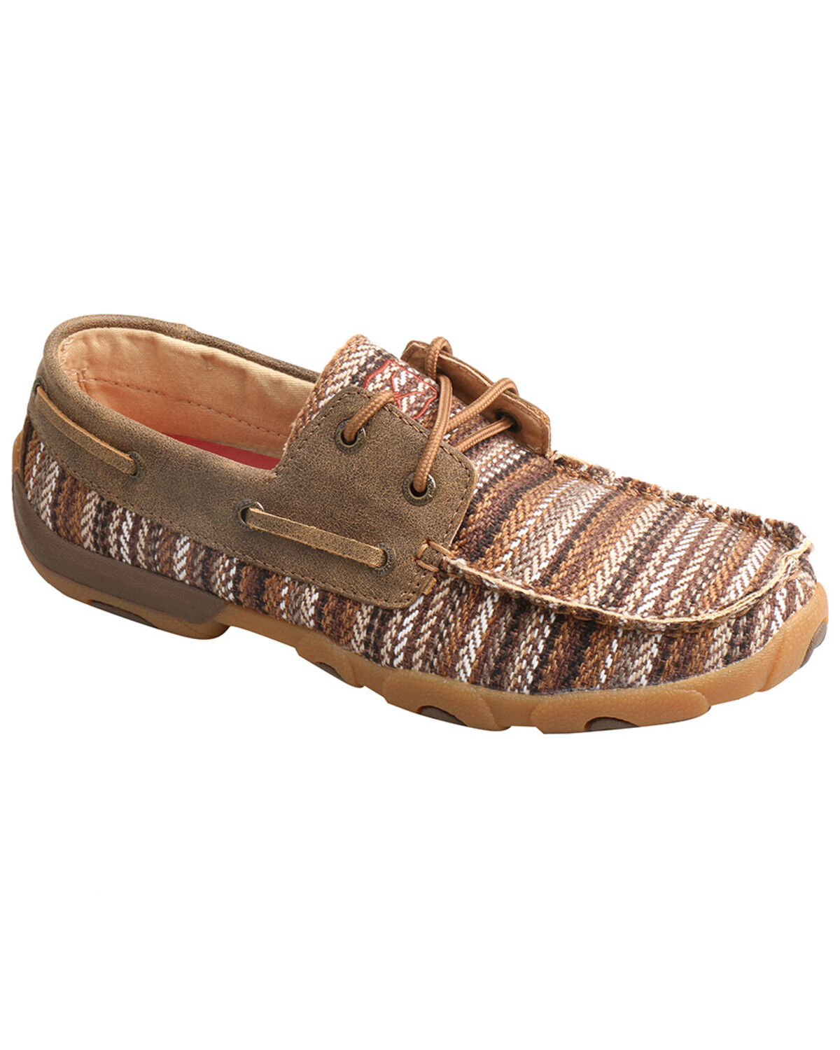 Image #1 - Twisted X Women's Boat Shoe Driving Mocs, Brown, hi-res