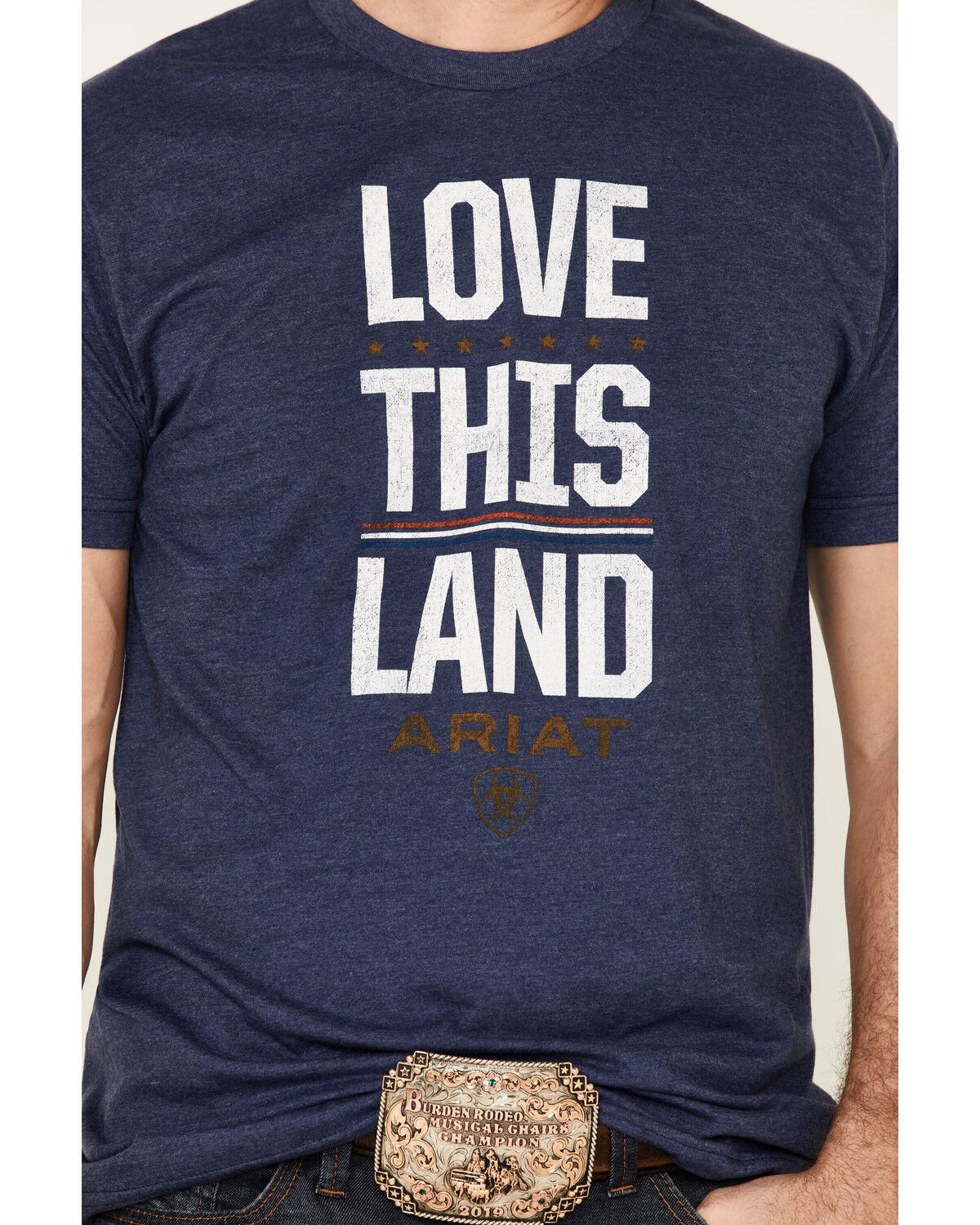 Image #3 - Ariat Men's Navy Love This Land Graphic Short Sleeve T-Shirt, Navy, hi-res