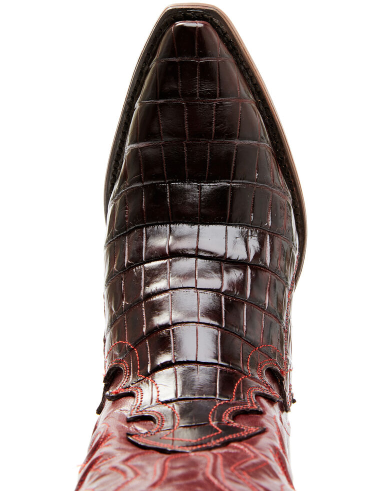 Dan Post Women's Exotic Crocodile Leather Western Boots - Snip Toe, Burgundy, hi-res