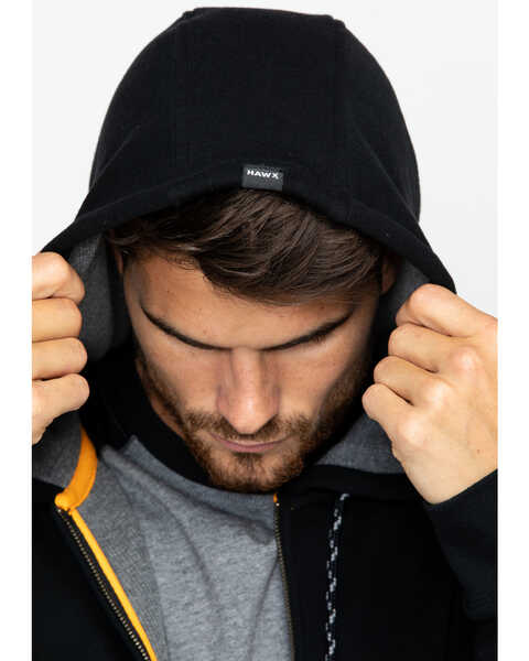 Hawx® Men's Black Zip-Front Thermal Lined Hooded Jacket - Big , Black, hi-res