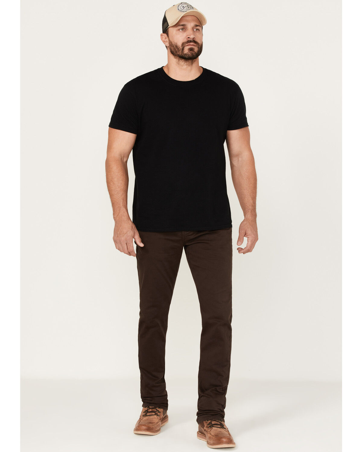 Image #1 - Brothers and Sons Men's Java Wash Stretch Slim Straight Jeans, Brown, hi-res