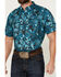 Image #3 - Ariat Men's VentTEK Floral Print Fitted Short Sleeve Button-Down Western Shirt , Teal, hi-res