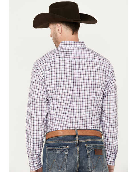 Image #4 - Ariat Men's Meir Plaid Long Sleeve Button Down Western Shirt - Big, Purple, hi-res
