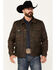 Image #1 - Moonshine Spirit Men's Coated Denim Jacket, Brown, hi-res