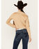 Image #4 - Shyanne Women's Faux Suede Cascade Collar Moto Jacket, Beige, hi-res