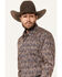 Image #3 - Roper Men's Amarillo Paisley Print Long Sleeve Snap Western Shirt, Navy, hi-res