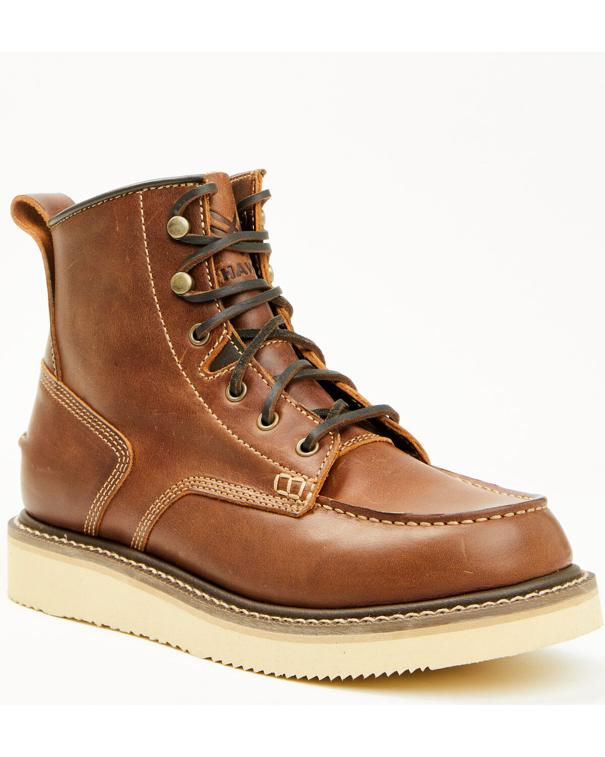 Image #1 - Hawx Men's 6" Lace-Up Moc Work Boots - Soft Toe, Brown, hi-res