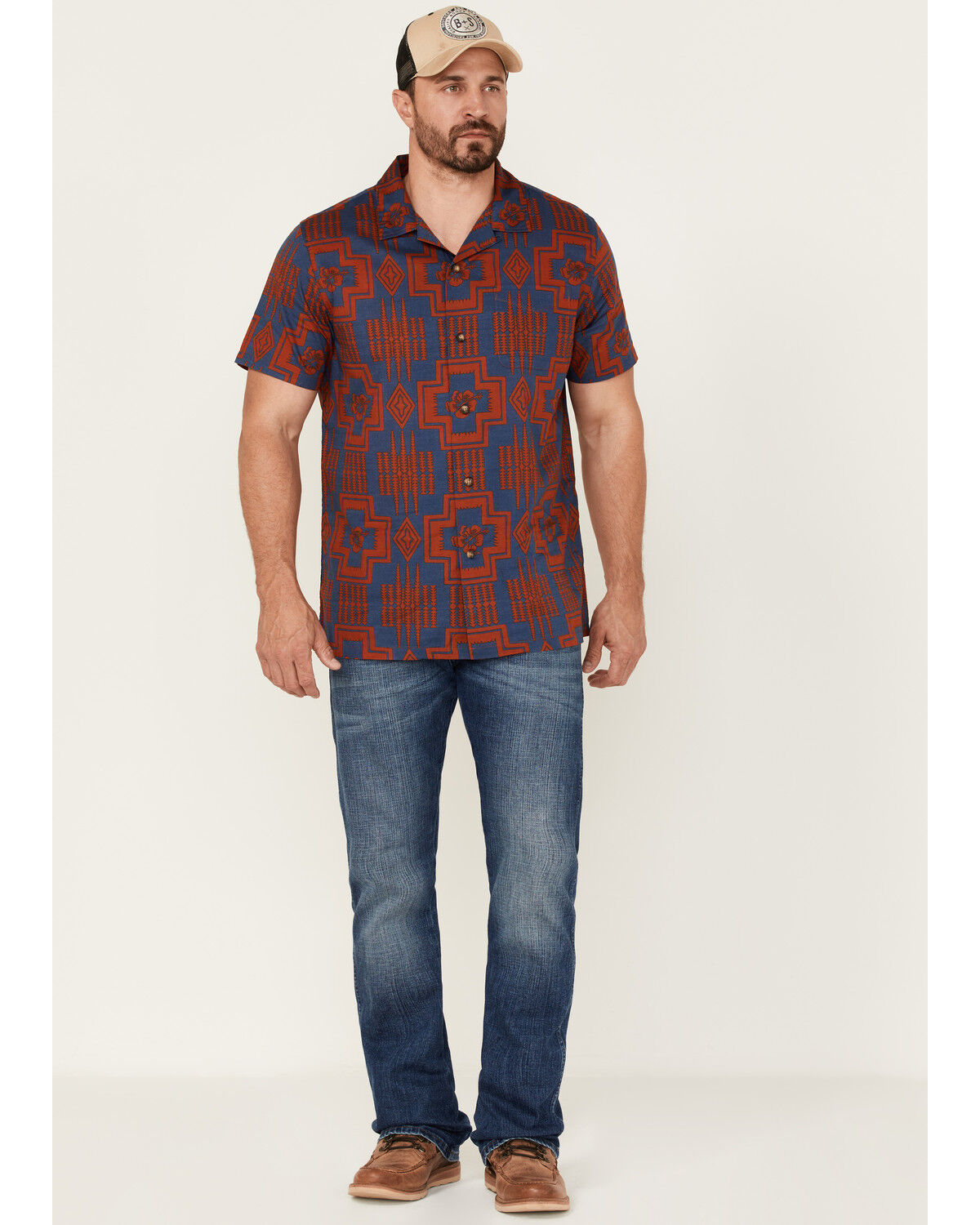 Image #2 - Pendleton Men's Hula Girl Tropical Print Short Sleeve Button-Down Western Shirt, , hi-res