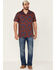 Pendleton Men's Hula Girl Tropical Print Short Sleeve Button Down Western Shirt , Red, hi-res
